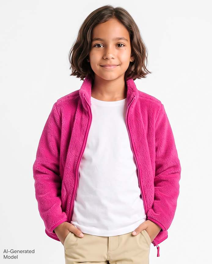 Girls Heavyweight Sherpa Zip Up Jacket