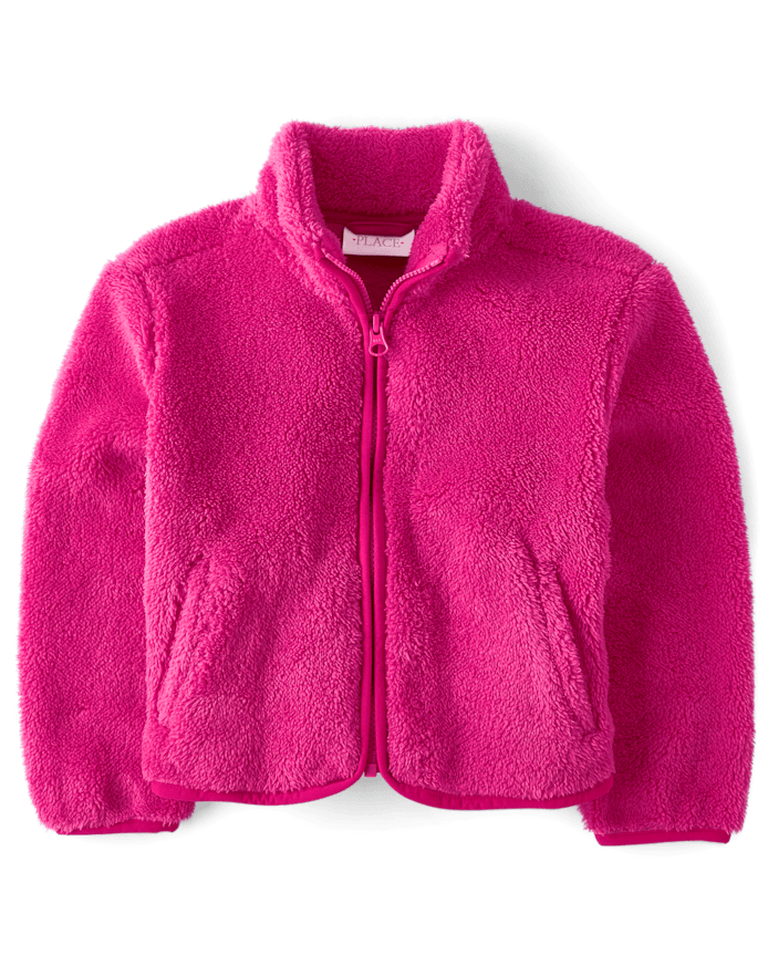 Girls Heavyweight Sherpa Zip Up Jacket
