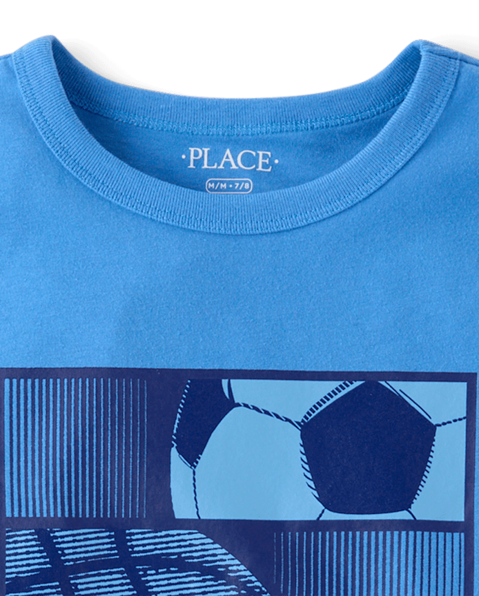 Boys Sports Balls Puff Print Graphic Tee