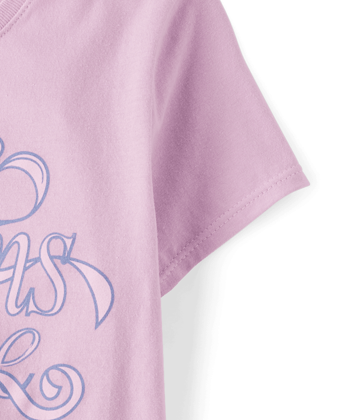 Girls Dreams Come True Ribbon Graphic Tee