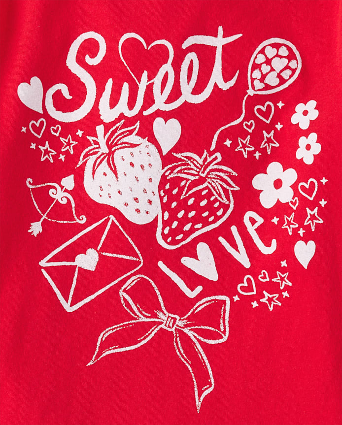 Girls Valentine's Day Sweet Doodles Graphic Tee