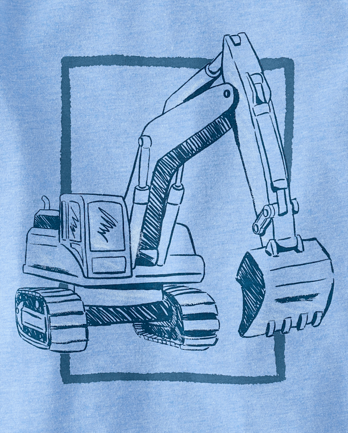 T-shirt graphique excavatrice pour bébés et tout-petits garçons
