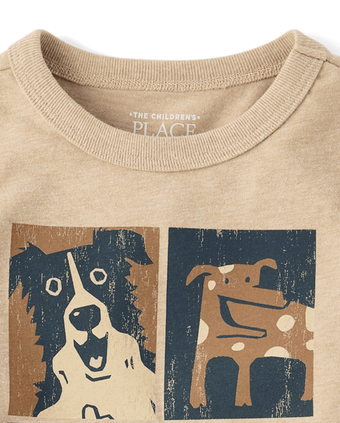 Baby And Toddler Boys Dog Faces Graphic Tee