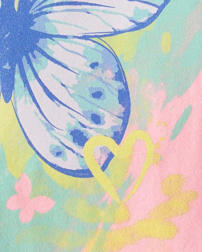 T-shirt graphique papillon pour fille
