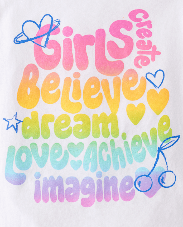 Girls Positive Words Graphic Tee