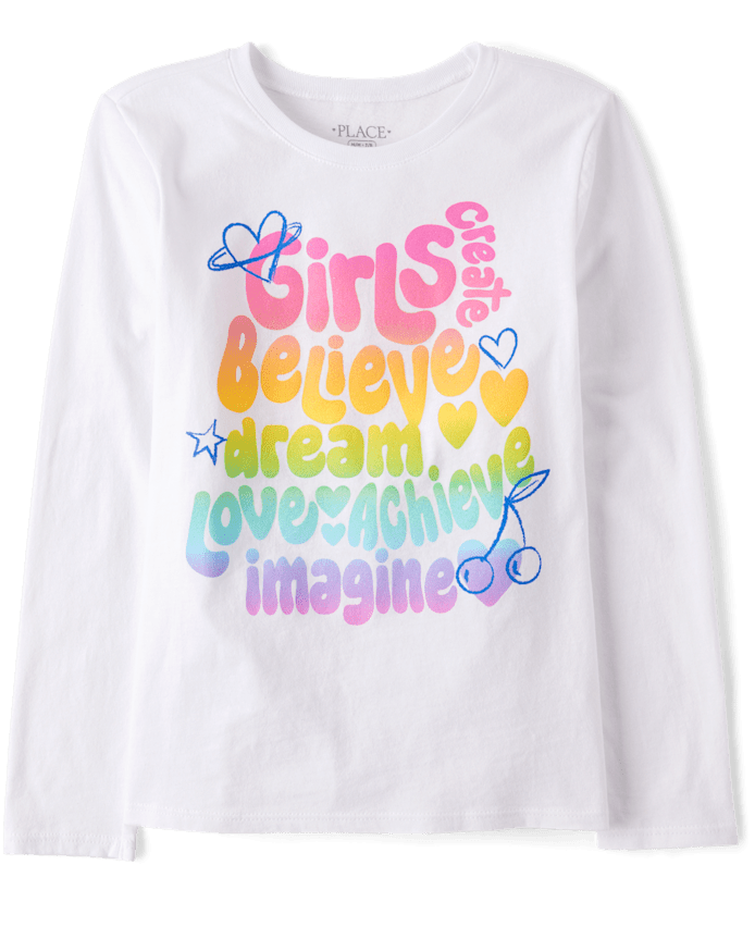 Girls Positive Words Graphic Tee