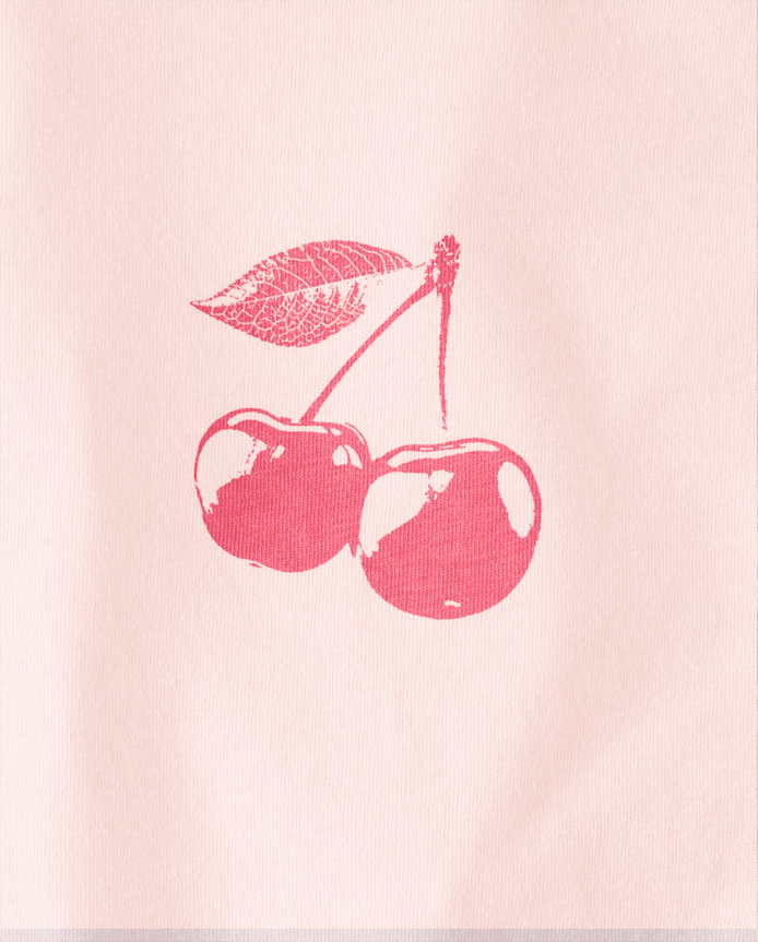 Girls Cherry Front And Back Oversized Graphic Tee