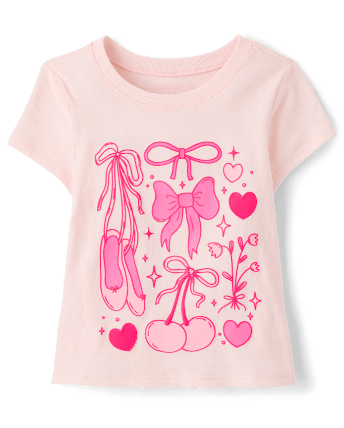 T-shirt graphique à nœuds pour bébés et petites filles