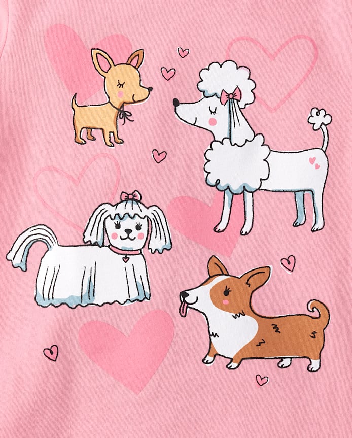 T-shirt graphique « Chien Friends » pour bébés et petites filles