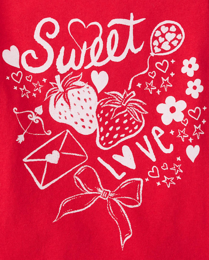 Baby And Toddler Girls Valentine's Day Sweet Doodles Graphic Tee