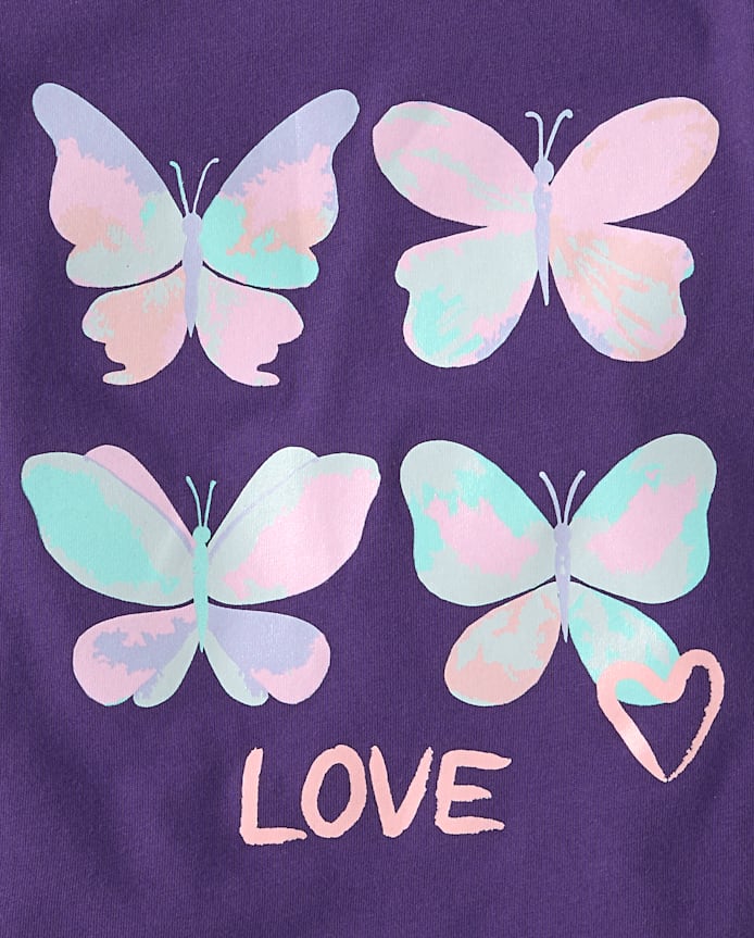 T-shirt graphique « Papillon Love » pour bébés et petites filles