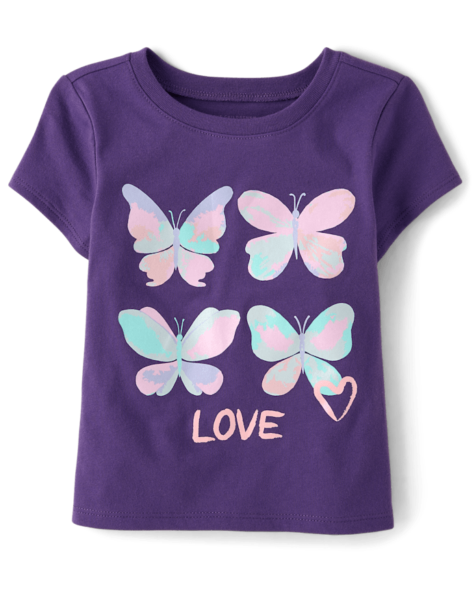Baby And Toddler Girls Butterfly Love Graphic Tee