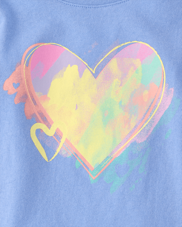 Baby And Toddler Girls Sweet Heart Art Graphic Tee
