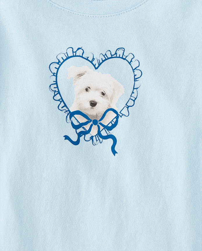Baby And Toddler Girls Dog Heart Graphic Tee
