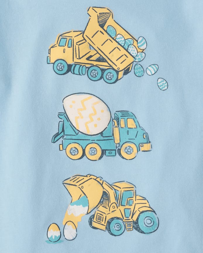 Baby And Toddler Boys Easter Construction Vehicle Graphic Tee