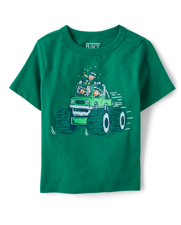 Baby And Toddler Boys St. Patrick's Day Truck Graphic Tee