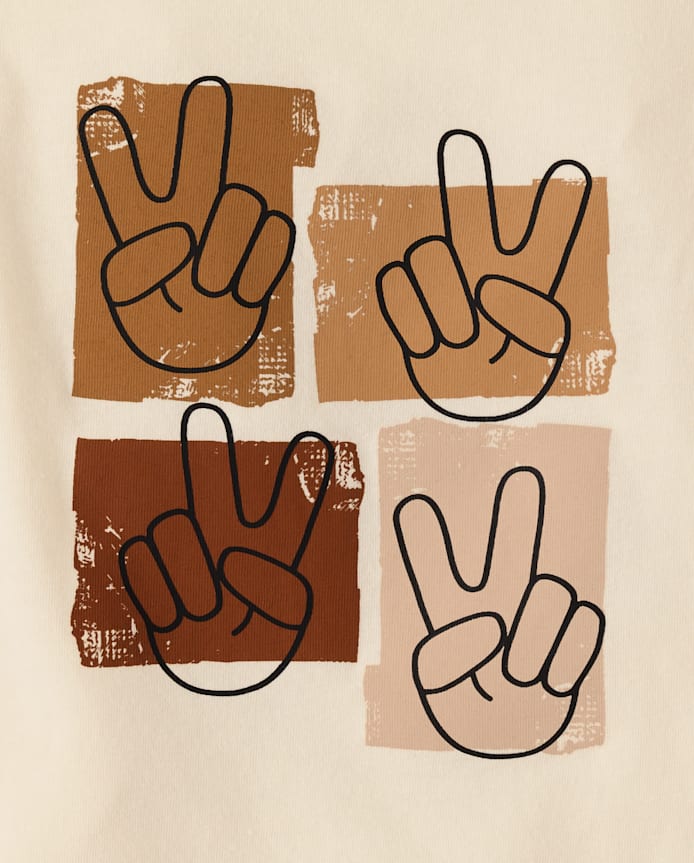 Baby And Toddler Boys Peace Sign Graphic Tee