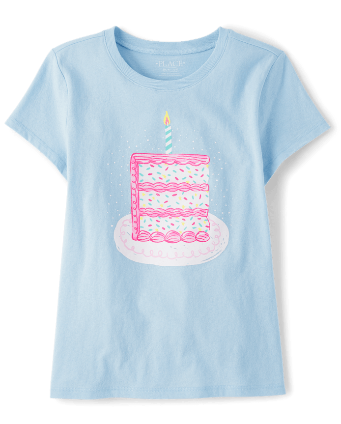 Girls Birthday Cake Graphic Tee