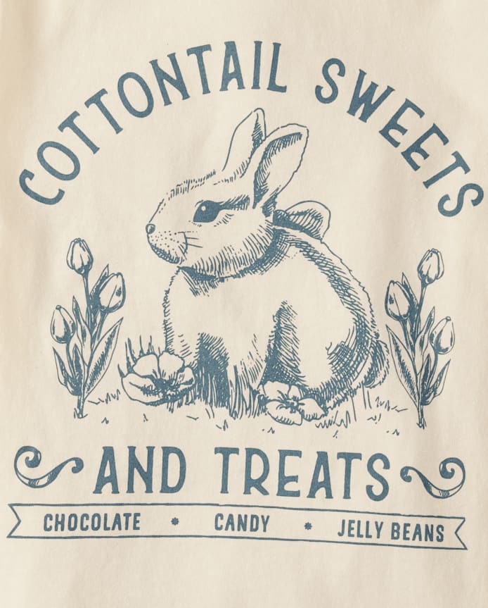 Girls Easter Cottontail Sweets Graphic Tee