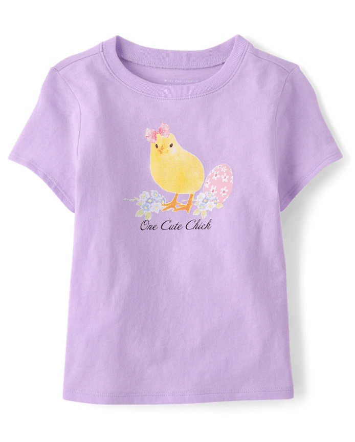 Baby And Toddler Girls Easter One Cute Chick Graphic Tee