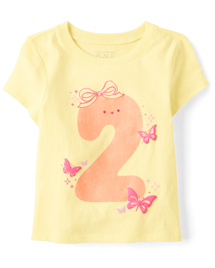 Baby And Toddler Girls Birthday Graphic Tee