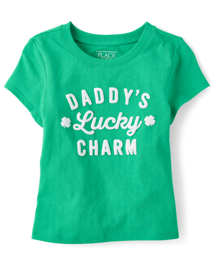 Baby And Toddler Girls St. Patrick's Day Daddy's Lucky Charm Graphic Tee
