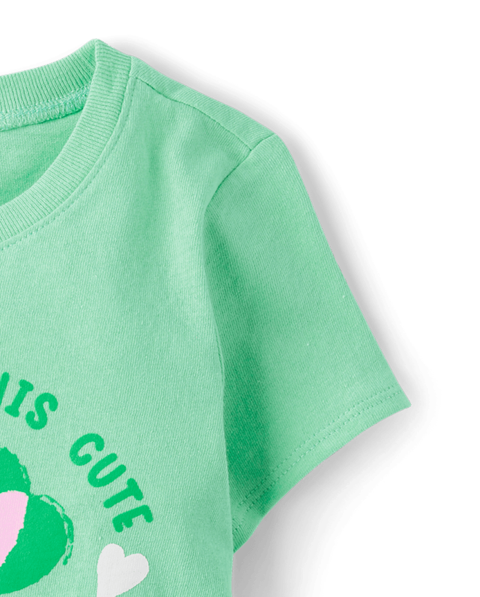 Baby And Toddler Girls St. Patrick's Day Cute Clover Graphic Tee