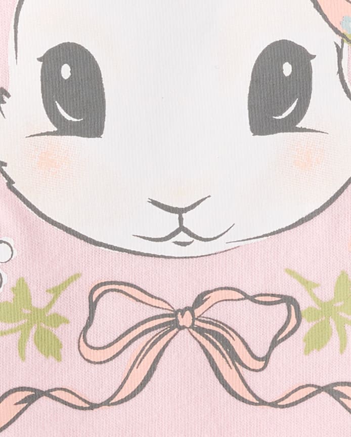 Baby And Toddler Girls Easter Bunny Floral Graphic Tee