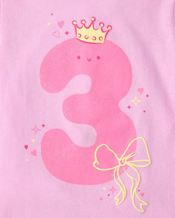 Baby And Toddler Girls Birthday Graphic Tee