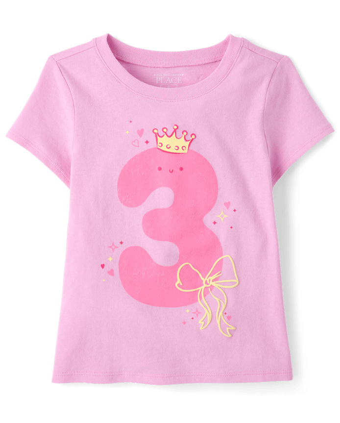 Baby And Toddler Girls Birthday Graphic Tee
