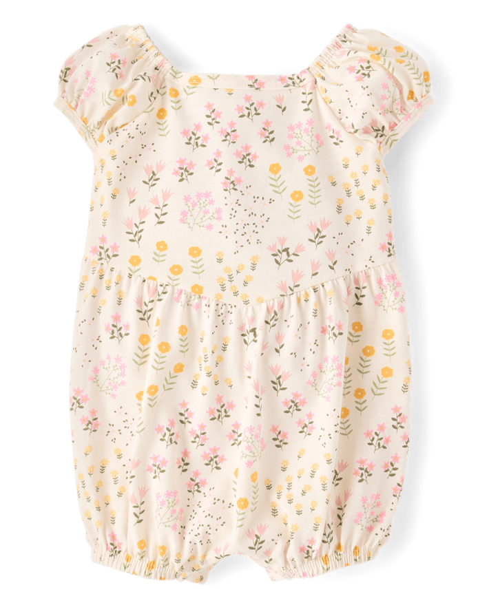 Baby Girls Floral Bubble Romper