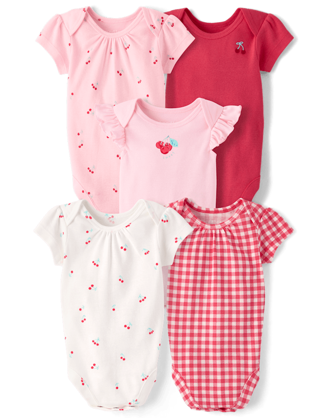 Baby Girls Cherry Bodysuit 5-Pack
