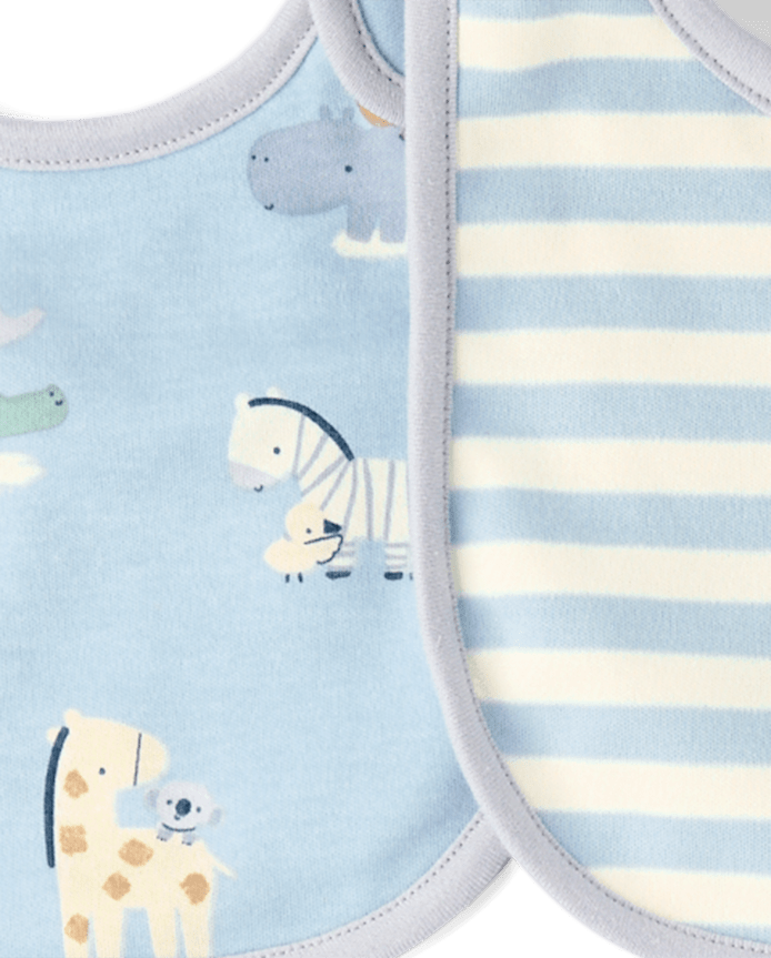 Baby Boys Animal Bib And Burp Cloth 6-Piece Set