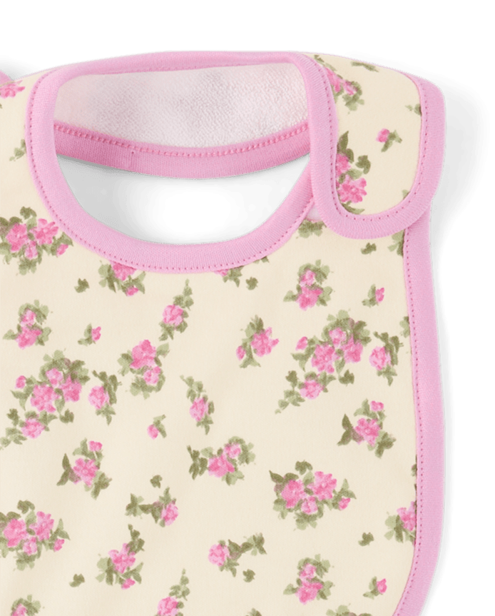 Baby Girls Floral Bib And Burp Cloth 6-Piece Set