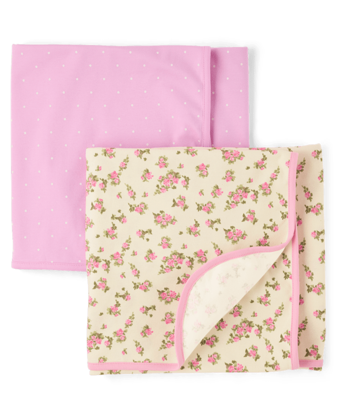 Baby Girls Floral Swaddle Blanket 2-Pack