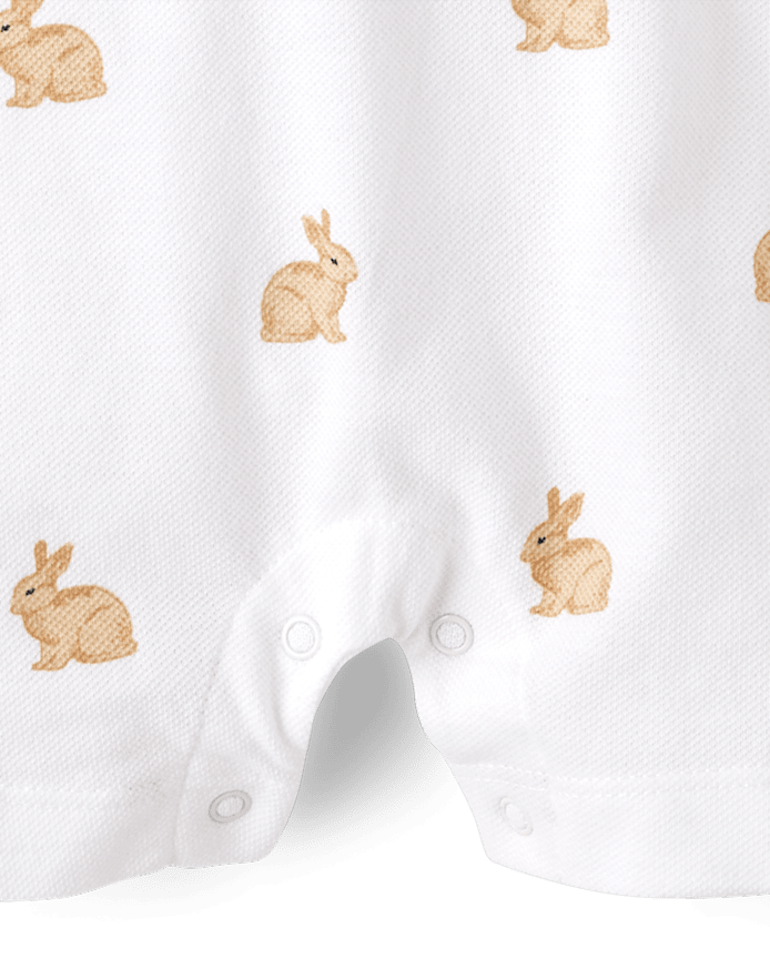 Baby Boys Bunny Polo Romper