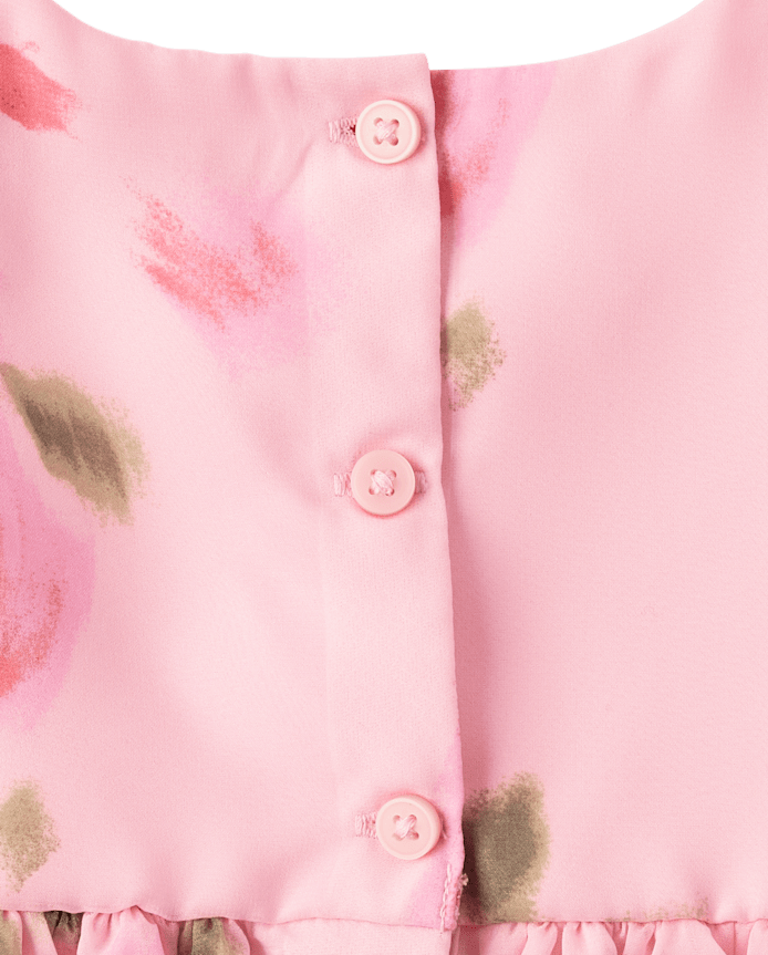 Baby Girls Floral Chiffon Fit And Flare Dress