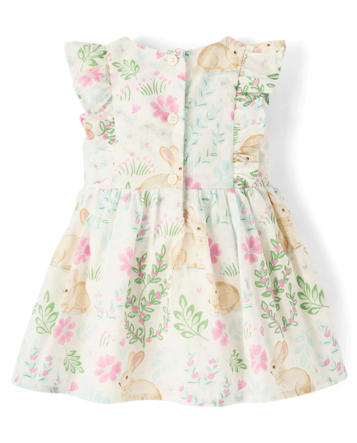 Baby Girls Bunny Bow Flutter Dress