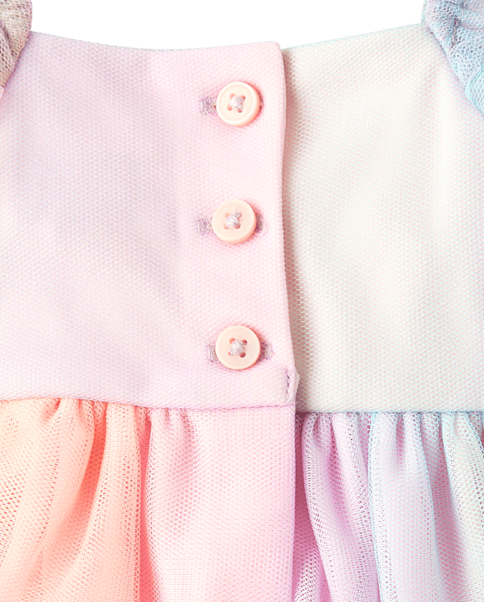 Baby Girls Rainbow Smocked Mesh Flutter Dress