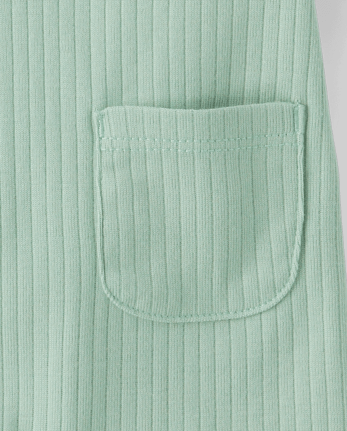 Baby Boys Roll Cuff Ribbed Romper