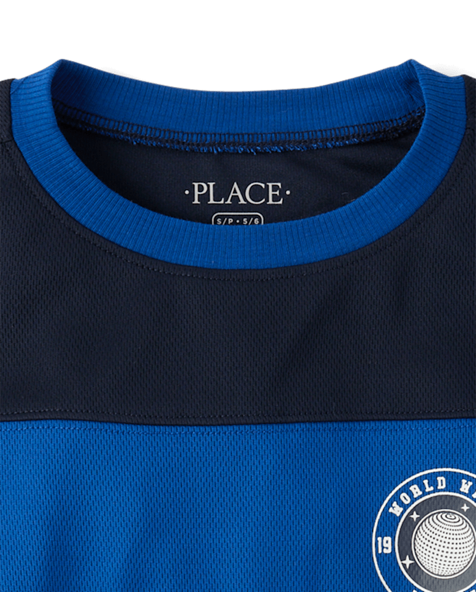 Boys Quick Dry Colorblock Mesh Football Jersey
