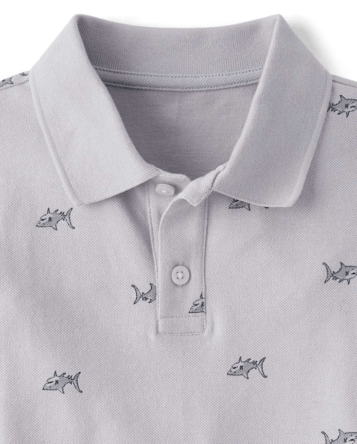 Boys Shark Soft Pique Polo