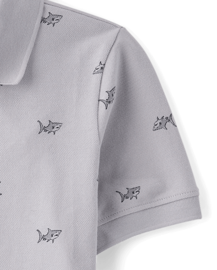 Boys Shark Soft Pique Polo