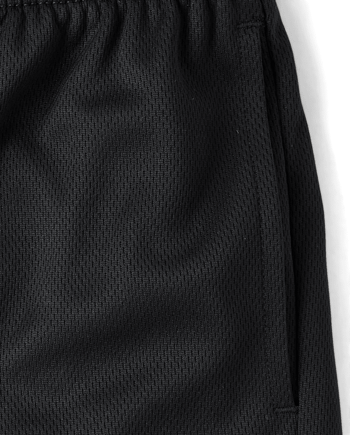 Boys Quick Dry Contrast Hem Mesh Active Shorts