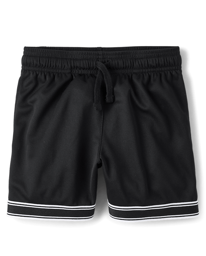 Boys Quick Dry Contrast Hem Mesh Active Shorts