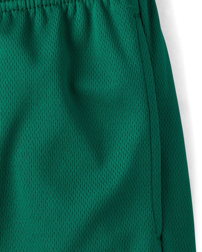 Boys Quick Dry Contrast Hem Mesh Active Shorts