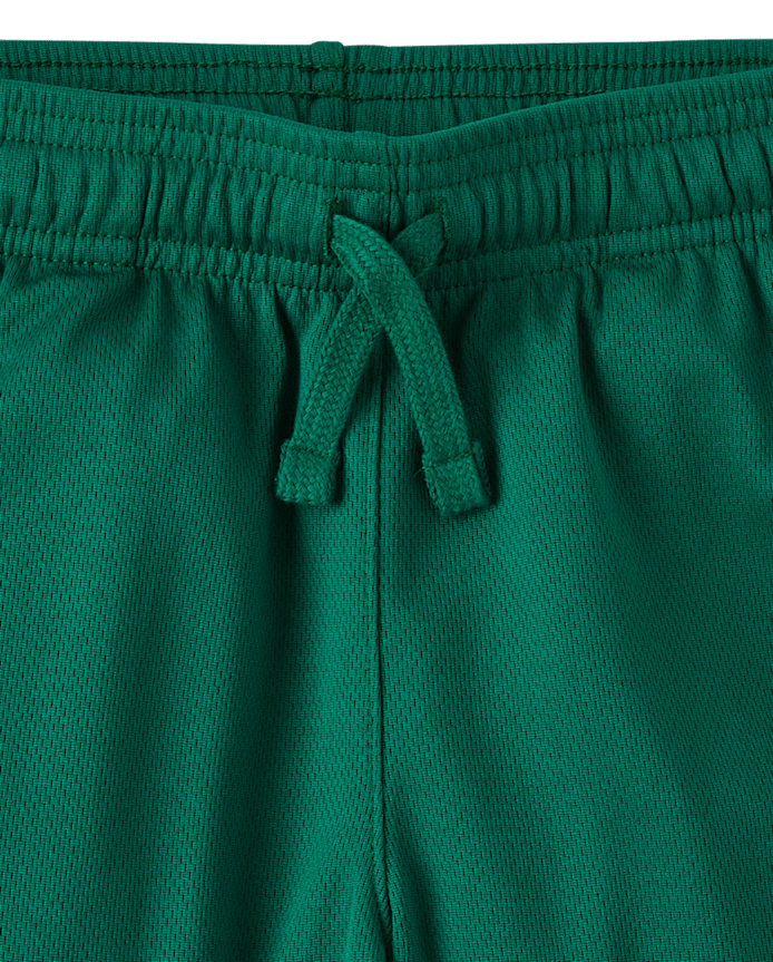 Boys Quick Dry Contrast Hem Mesh Active Shorts