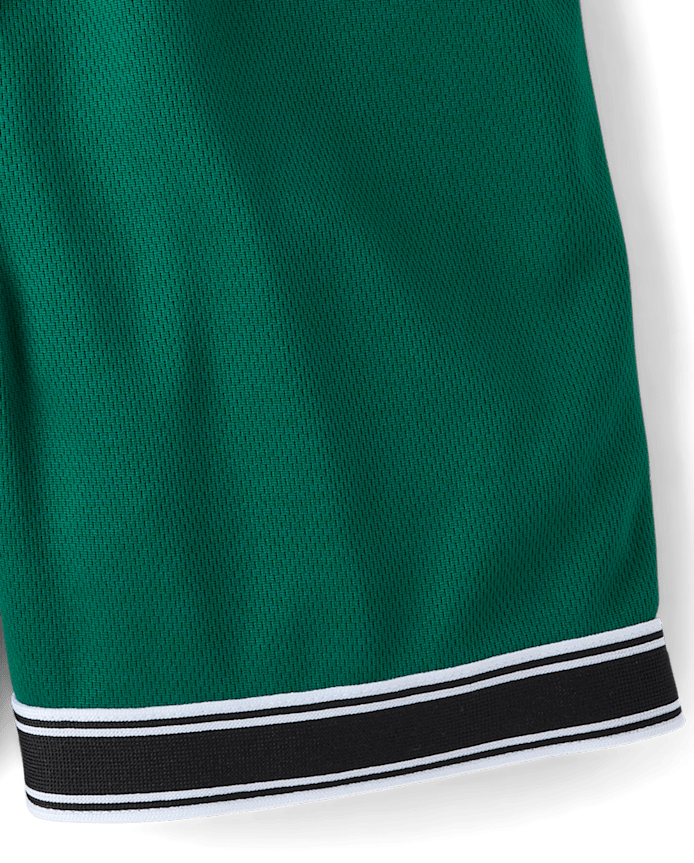 Boys Quick Dry Contrast Hem Mesh Active Shorts