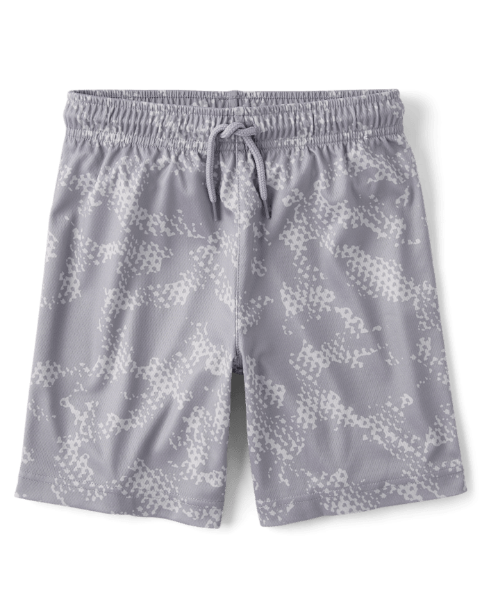 Kids Quick Dry Print Mesh Active Shorts