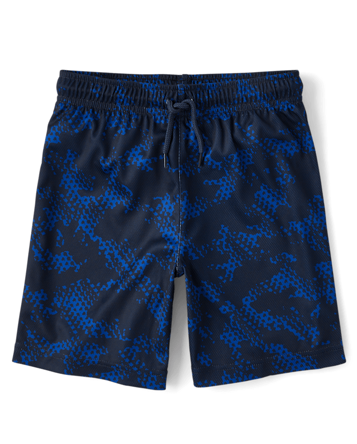 Kids Quick Dry Print Mesh Active Shorts